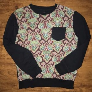 Paisley print cotton pullover